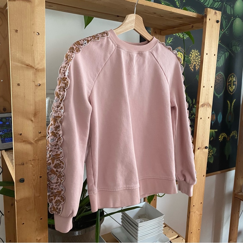 Boden Light Pink Scallop Detail Sweatshirt 2 - Picture 8 of 16